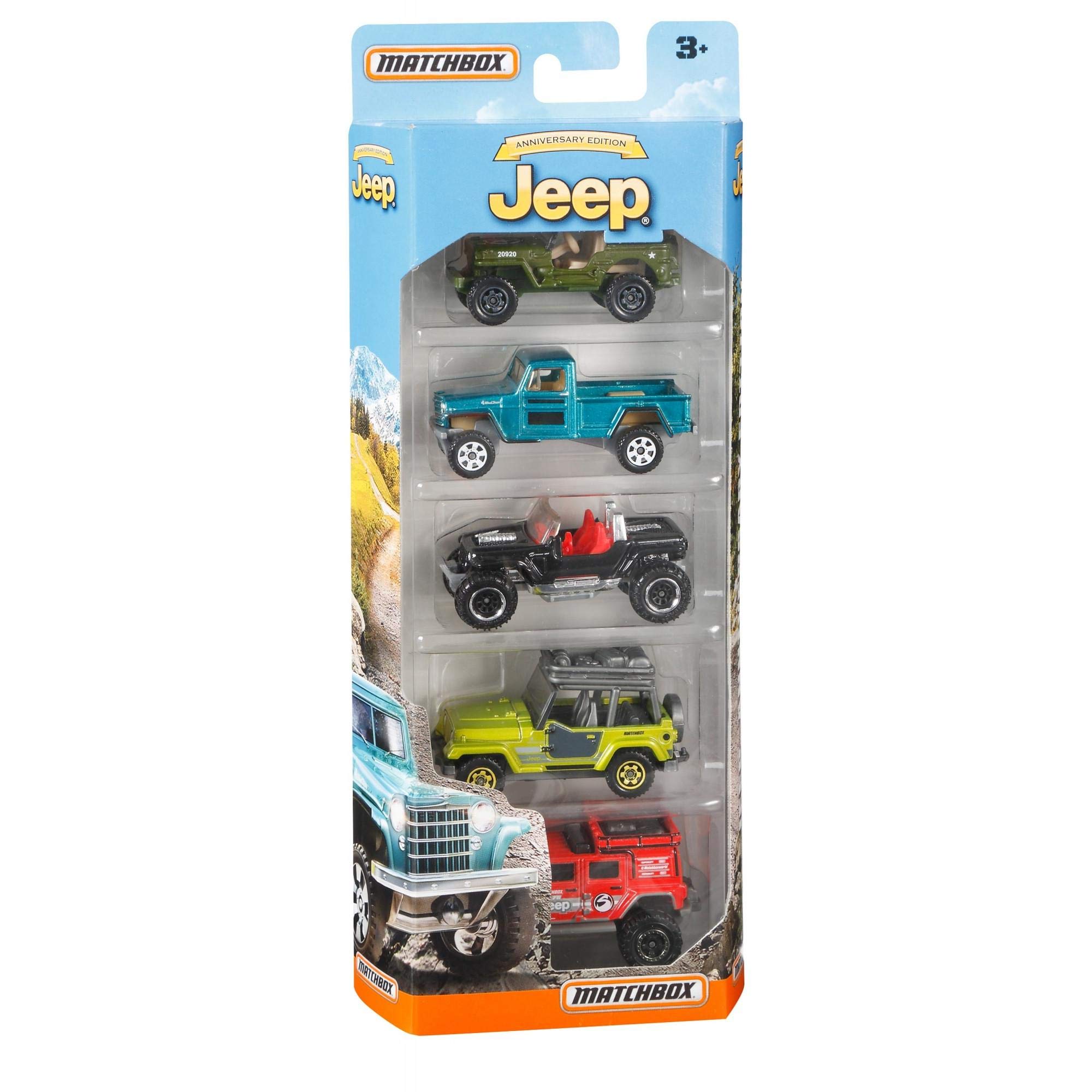 Amazon.com: Matchbox Anniversary Edition Jeep 5-Pack, Multicolor
